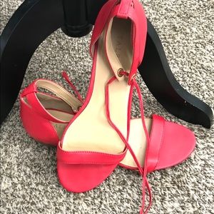 Talbots ankle tie coral Sandals size 8